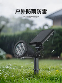 Solar Powered LED Landscape Spotlights Outdoor Waterproof Garden Tree Lights with Adjustable Brightness