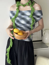 Y2K Irregular Spiral Knit Scarf for Women - Trendy Decorative Necktie