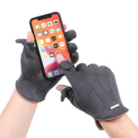 Suede Warm Touchscreen Gloves for Men and Women - Winter Outdoor Cycling Driving Half-Finger Flip-Top Design