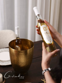 Kieko Home Indian Handcrafted Hammered Brass Ice Bucket Vase