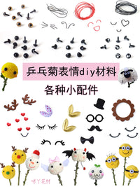 DIY Chrysanthemum Emoticon Animal Face Craft Kit for Kids' Bouquets