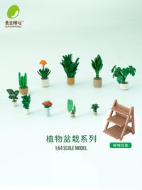 Miniature Potted Plant Model for 1:64 Scale Dioramas and Dollhouses