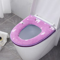 Velcro or Zipper Plush Toilet Seat Cover for Winter, Universal Fit