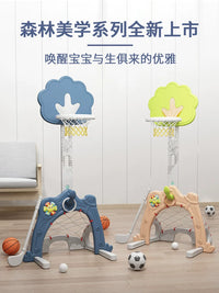 Adjustable Kids Basketball Hoop Indoor Toddler Boy Toy 1-6 Years Old with Football Goal