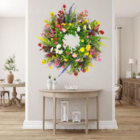 Texas Wildflower Eucalyptus Spring Wreath for Front Door Decor