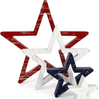 Independence Day Wooden Star Tabletop Decoration
