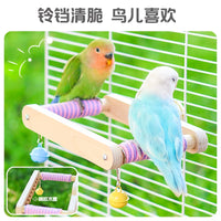 Parrot Rotating Perch Bird Toy with Food Bowl for Cage Decoration and Play