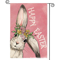 New Easter Garden Flag Bunny Egg Yard Decoration Linen Material 30x45cm