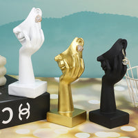 Silent Gold Mask Figurine Earring Display Stand Resin Craft Ornament for Home Decor
