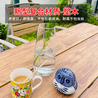 Outdoor Wood-Plastic Composite Table and Chair Set for Patio Garden Balcony, Weather-Resistant Leisure Furniture