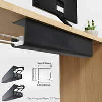 Under Desk Cable Management Tray, No-Drill Power Strip Holder and Wire Organizer for Computer Desk