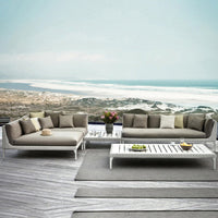 Outdoor Rattan Wicker Sofa Set with Chaise Lounge for Patio Balcony Garden