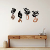 Metal Flower Wall Decor Art, Gray Toned Iron Craft for Home Decoration