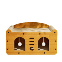 Cat Scratcher Cardboard House with Catnip, Durable Corrugated Cat Bed, 2-in-1 Cat Condo for All Seasons