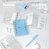 Planwith Sheer A7 Portable 3-Fold PVC Notebook with Multifunctional Inserts