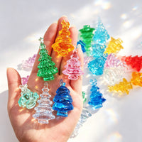 Mini Candy Color Acrylic Christmas Tree Ornaments for Desktop Decoration and DIY Crafts
