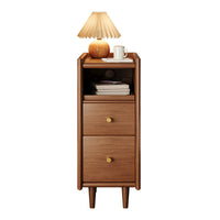 Solid Wood Narrow Nightstand for Bedroom, Small Bedside Table with Storage, Ultra-Thin Gap Cabinet