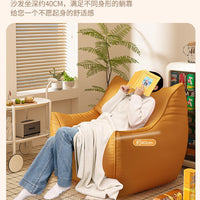 Lazy Sofa Chair with Footrest, Single Recliner for Bedroom Balcony, Tatami Style Lounger