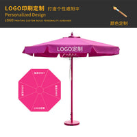 Rose Red Beach Sunshade Umbrella Outdoor Patio Large Sun Umbrella Camping Pool Outdoor Center Pole Umbrella