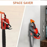 Heavy-Duty Chainsaw Wall Mount Storage Rack for Garage & Garden Tools