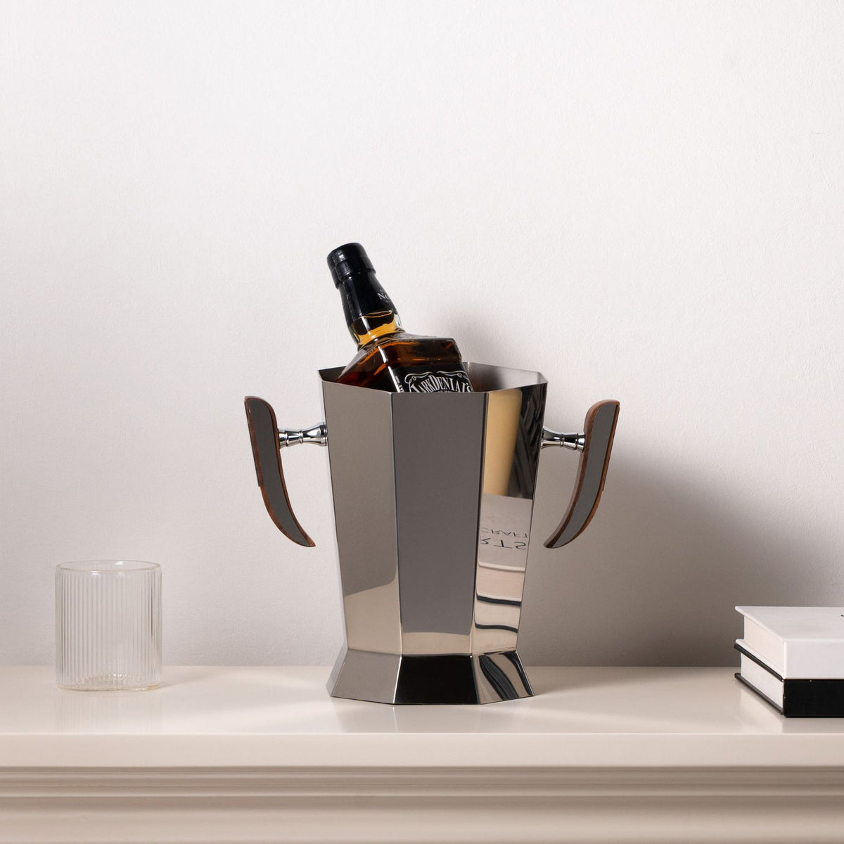 Modern Luxury Stainless Steel Ice Bucket & Champagne Cooler with Tray for Bar & Dining