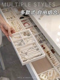 Jewelry Box Drawer Organizer Tray with Dividers for Earrings, Necklaces, Rings, and Accessories