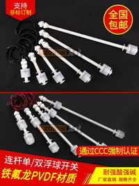 PVDF/PTFE Chemical Resistant Float Level Switch for Acid/Alkali Liquid Control