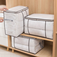 Large Capacity Visible Quilt Storage Bag with Zipper for Clothes Bedding Moving
