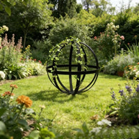Spherical Wrought Iron Garden Trellis for Climbing Plants, Roses, and Clematis
