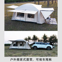 Large Double-Layer Blackout Camping Tent with Two Rooms and One Hall for Family Outdoor Activities