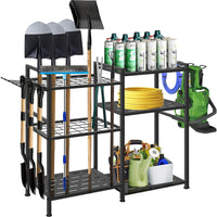 Xinhongyu Heavy Duty Garden Tool Storage Rack Yard Organizer Garage Farm Implement Shelf