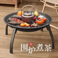 Outdoor Fire Pit BBQ Grill and Heater for Patio and Indoor Use, Charcoal Burning Stove
