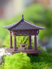 Chinese Ancient Architecture Pavilion Miniature Landscape Ornament for Bonsai Terrarium