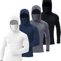 Men's Quick-Dry UV Protection Hoodie with Face Mask for Fishing & Outdoor Sports