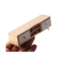 Dollhouse Miniature Living Room Double Drawer Display Cabinet TV Stand for OB11 Dolls