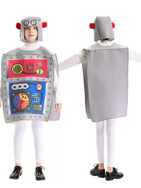 Halloween Robot Cosplay Costume for Kids and Adults - AI Themed Performance Outfit
