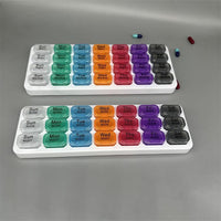 Portable 31-Compartment Pill Organizer with Individual Daily Storage, Transparent