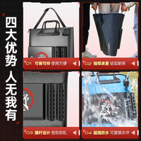 Multifunctional EVA Fishing Bag with Zippered Side Pocket, Waterproof Foldable Fish Bucket for Live Fish Storage