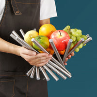 Rotating Stainless Steel Fruit Basket for Tabletop Display