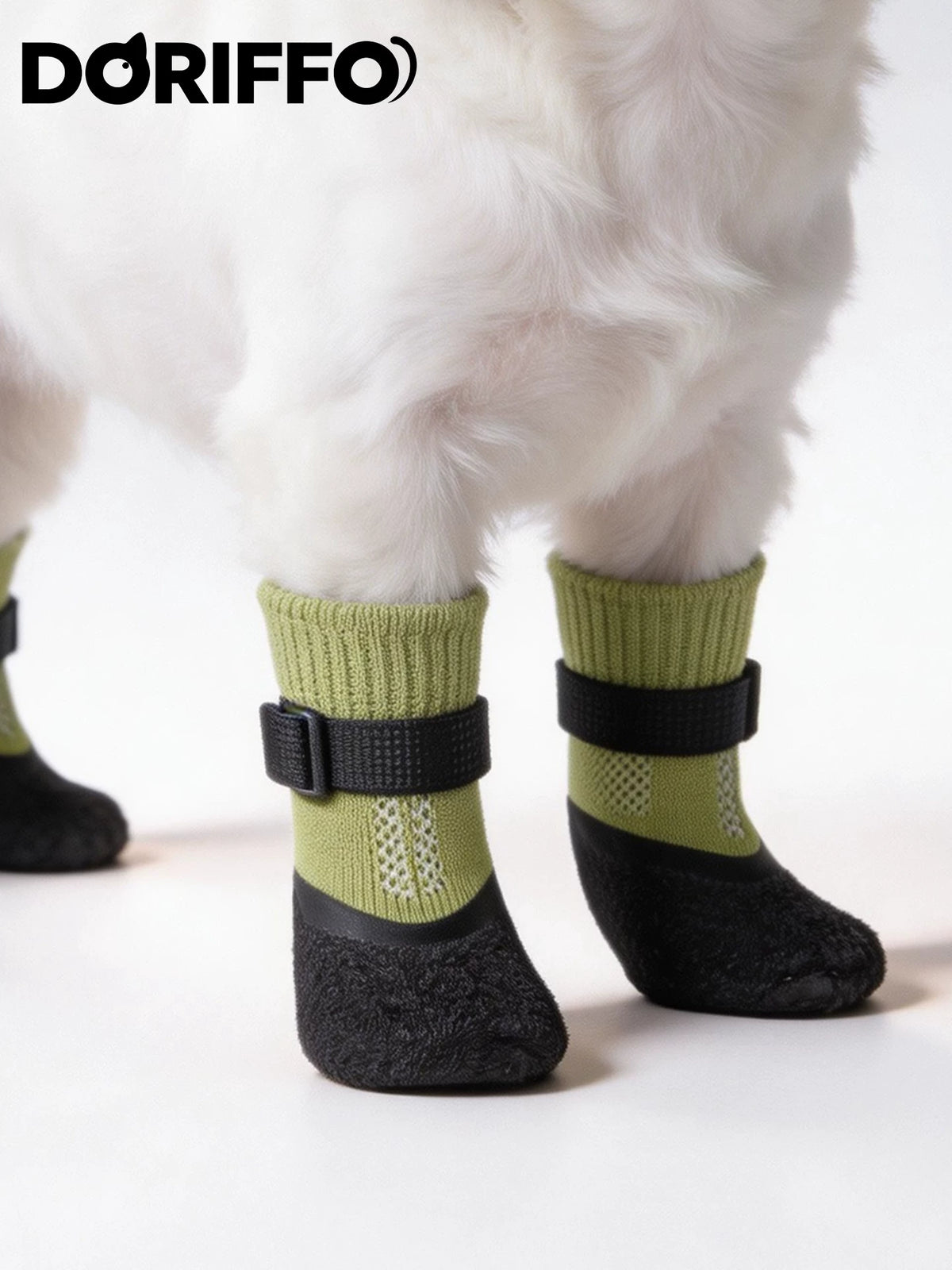 DORIFFO Outdoor Waterproof Dog Boots Anti-Slip Pet Paw Protectors Breathable Shoes