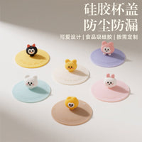 Custom Food-Grade Silicone Cartoon Dustproof Cup Lid for Mugs and Coffee Cups