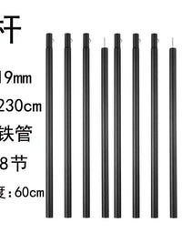 Camping Tarp Poles Outdoor Canopy Tent Awning Support Rods Iron Black