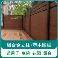 Outdoor Wood-Plastic Composite Garden Fence with Aluminum Posts