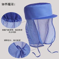 Unisex Breathable Dustproof Work Cap with Shawl for Food Industry and Cleanrooms