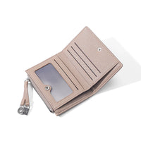 Korean Style Lychee Pattern PU Leather Short Bifold Wallet for Women
