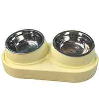 Raised Double Pet Bowls with Non-Slip Base for Food and Water