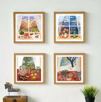 INS Style Korean Cartoon Illustration Art Print for Living Room Decor