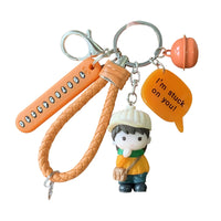 Cartoon Keychain with Nail Clipper and Ear Spoon, Cute Bag Charm for Couples