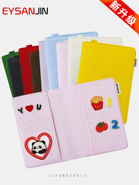 Creative Canvas Passport Holder with Card Slots, Ins-style Travel Document Organizer