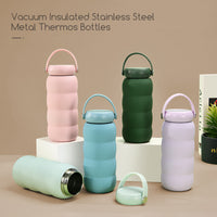 2026 New 600ml Stainless Steel Wide Mouth Sports Water Bottle with Handle for Outdoor Insulation